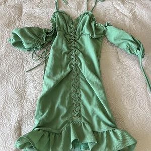Worn once, Laura’s boutique small fitted roushed dress
